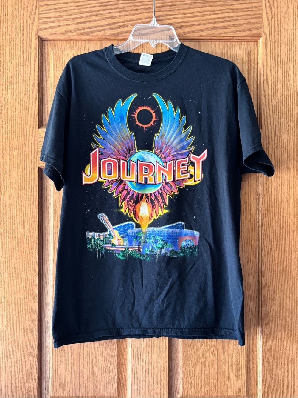 Gildan Black Journey Graphic Band T-shirt adult unisex L Las Vegas Hard Rock